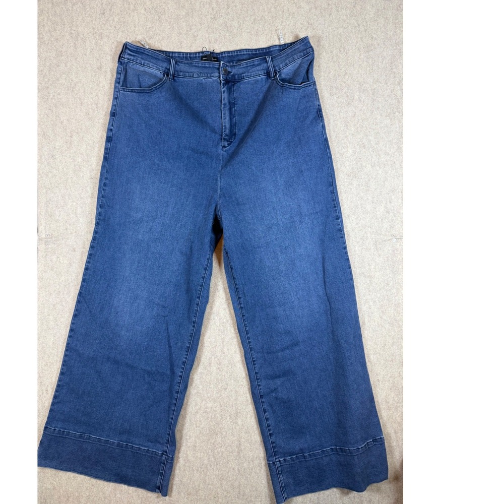 P93. Universal Standard Wide Leg Jeans Medium Indigo Blue High Rise Size 22 NWT